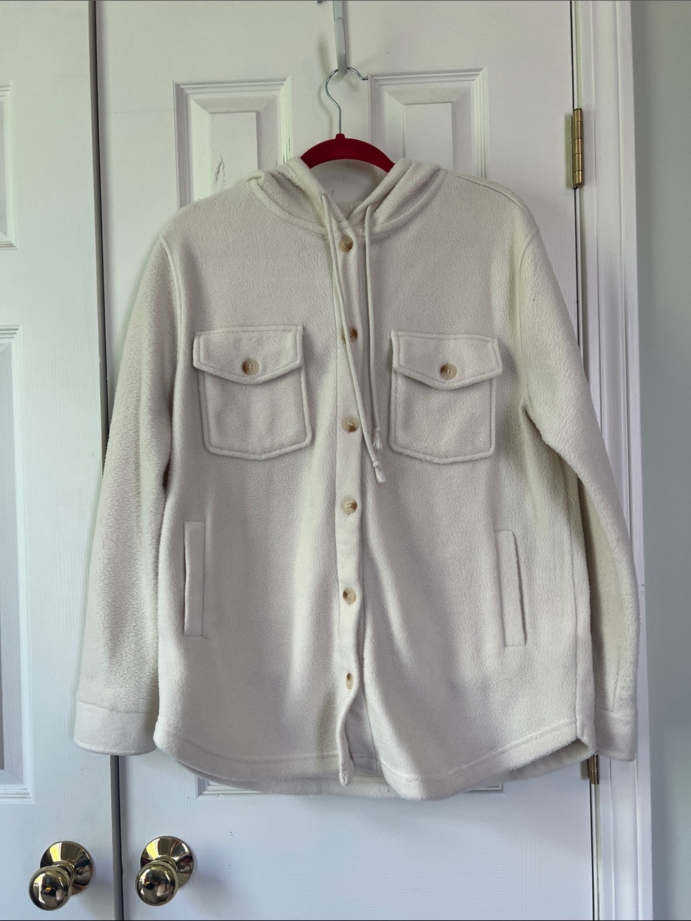 Thread & Supply Cream Fleece Hooded Jacket